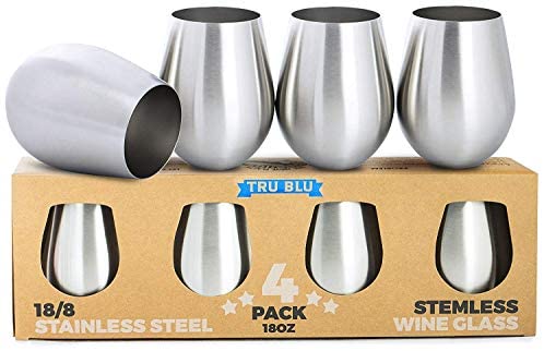 Tru Blu Steel - 스테인레스 와인잔 세트