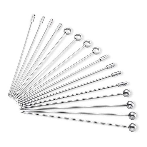 Dsmile Stainless Steel Cocktail Picks (Set of 16)