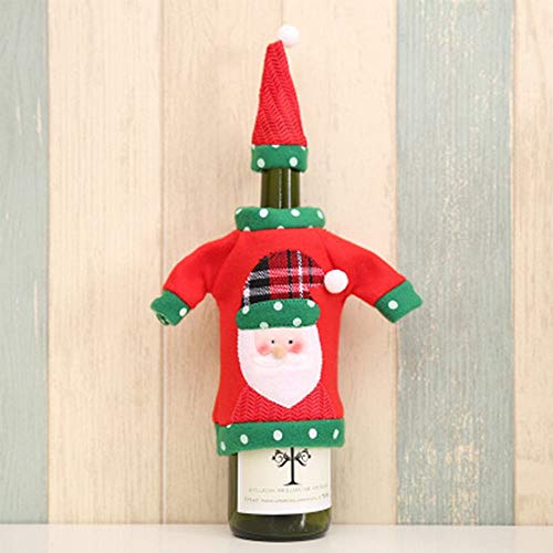 Fukua Christmas Sweater Wine Bottle 커버 Set,Embroidery 세트 Cover,Cute 생일 Party Crafts Decorations 1