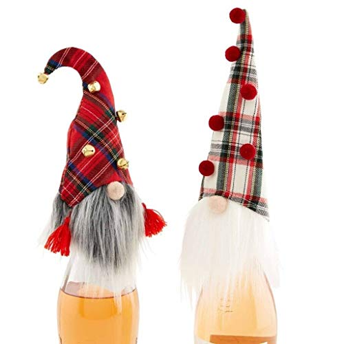 Mud Pie Gnome Holidays Tartan Bottle 커버 2pc 세트 48600121
