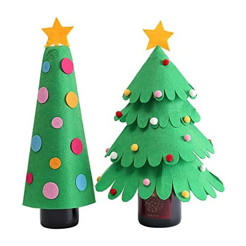 Rand 2팩 Christmas Tree Wine Bottle 커버 Party Dinner Table Decorations Xmas Ornaments 스타일 2