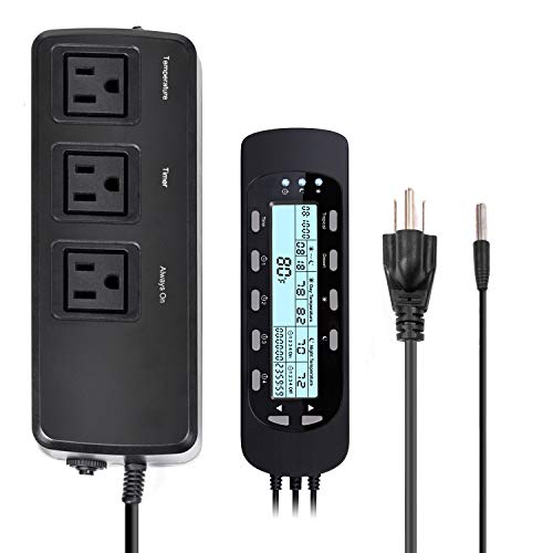 REPTI ZOO Digital Thermometer Temperature 컨트롤러 Reptile Tank Water Terrarium 방수 Timer 써모스 tat Lighting