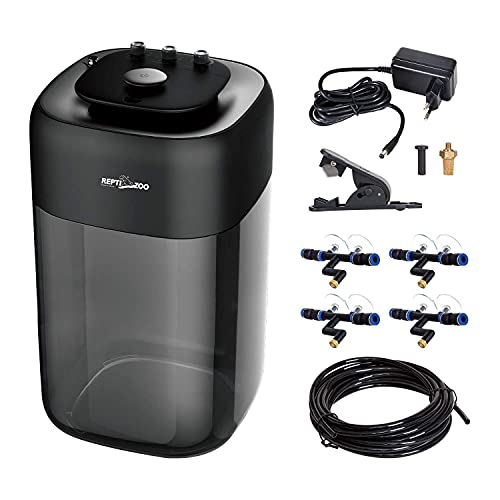 REPTI ZOO 10L Reptile Mister Fogger Terrariums Humidifier Extremly High Pressure Silent Pump Fog Machine Misting Rainforest Sprayer System Tank 4PCS Nozzles Variety Reptiles/Amphibians