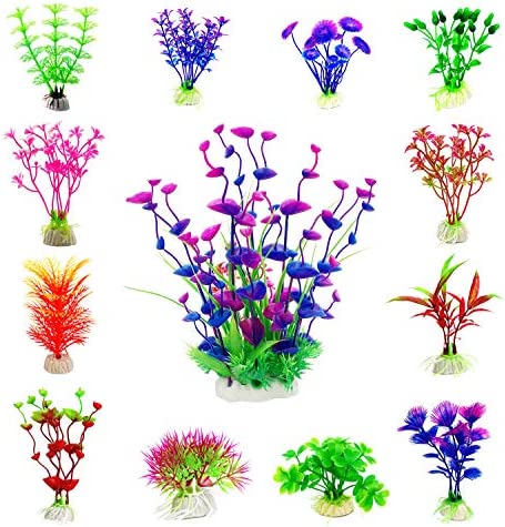 CousDUoBe Artificial Aquatic Plants Small Aquarium Fish Tank Decorations Used Household Office Simulation Plastic Hydroponic