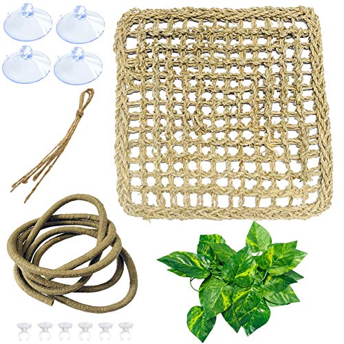 ZYYRT Bearded Dragon Tank 악세사리 Reptile Hammock Jungle Climber Vines Flexible Leaves Habitat Decor Climbing Chameleon Lizards Snakes Gecko
