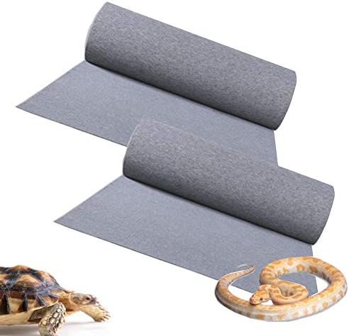 ZYYRT Reptile Carpet Mat&nbsp2Pcs Lizards Terrarium Substrate Liner Bearded Dragon Bedding Supplies Snakes Gecko Chamelon Turtles Iguana Grey Green