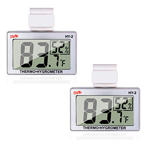 Qguai 2X Reptile Terrarium Thermometer Hygrometer LCD Digital Humidity Gauge Pet Rearing Box Tank