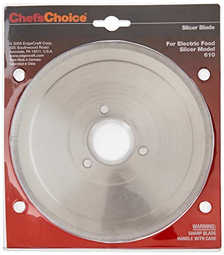 ChefsChoice S610012 Multi-Purpose Non-Serrated Blade for Models 607, 607E, 609, 609E, 610, 6102, 615, 615A Food Slicer, 7-inch, Silver
