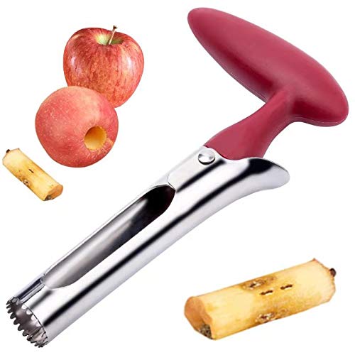 Apple Corer, McoMce Premium Apple Corer Tool for Red Fuji, Pear, Bell Pepper, Stainless Steel Apple Corer Remover, Durable Apple Corer Tool, Easy to Use Apple Corer with Serrated Blade