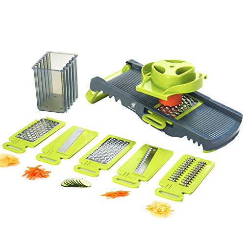kalokelvin 6 IN 1 Foldable Kitchen Grater Handheld Vegetable Slicer with Multifunctional Spiralizer Grater Professional for Home Kitchen