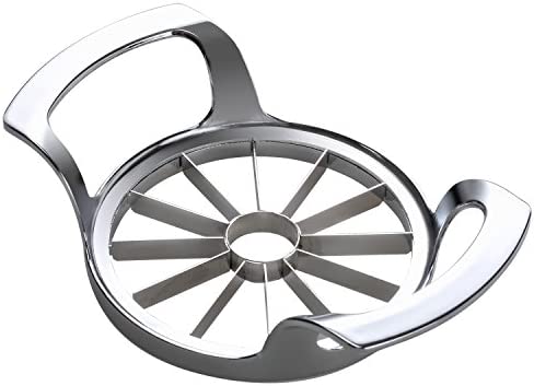 SAVORLIVING Apple Slicer Upgraded Version 12-Blade Extra Large Apple Corer, Stainless Steel Ultra-Sharp Apple Cutter, Pitter, Divider for Up to 4 Inches Apples (Update) (12 Cut)