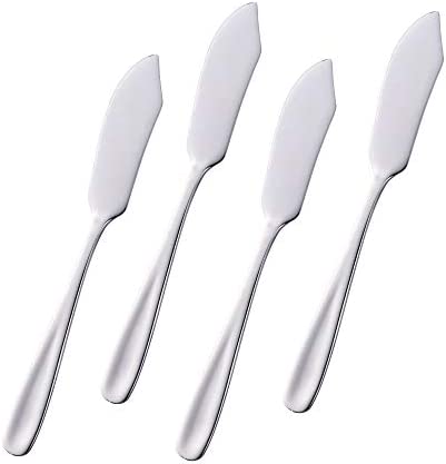 Stainless Steel 18/10 Cheese Desert Knives, Set of 4, Baikai Gold Breakfast Butter Knife, Slicer Sandwich Spreader