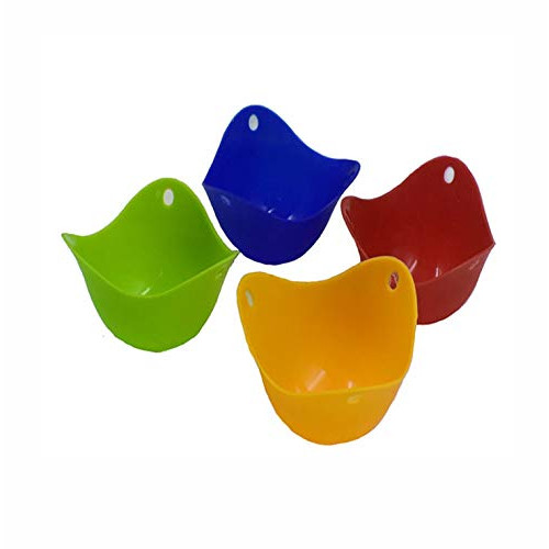 LiXiongBao 4 Pack Silicone Egg Poaching Cups,Poaching Pods For Microwave or Stovetop Egg Cooking