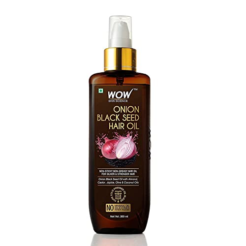 WOW Onion 매트 Seed 헤어 Oil Natural 케어 Growth Essential Vitamins Almond Castor Jojoba Olive & Coconut Oils Dry Scalp Slow Down Loss Thicker Eyebrows 200mL