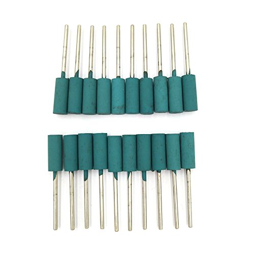 JINTONG 고무 숫돌 2.35mm 생크 콘 헤드 세라믹 연마 마운트 20개 포함