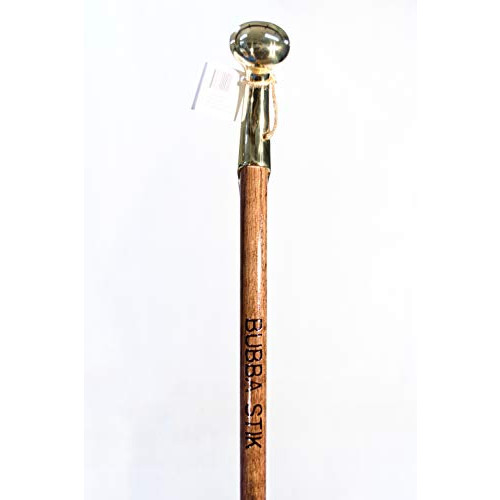 Walking Cane - Original Bubba Stik&quotClassic" 스타일 스틱 Brass Hame Handle. Made Texas Real Texans. Mahogany 36" Tall