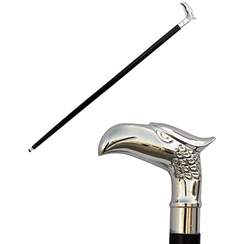 Sale on - Wooden 37u201D Decorative Walking Cane 스틱 Premium Quality Rare Eagle Head Prop Nickel Plated Brass Handle Symbol Power Strength 유니크 Gifts