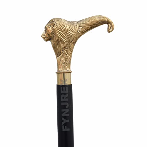 Brass Walking 스틱 Solid Vintage Designer Lion Head Wooden Cane Antique Style