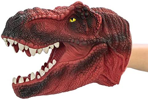COGO 남성 Dinosaur Hand Puppet Red T Rex 토이 Rubber Realistic Tyrannosaurus Head Lifelike 할로윈 Decorations 선물 어린이 Adults