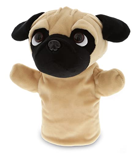DolliBu Pug Plush Hand Puppets 어린이 소프트 Puppy Stuffed Animal Puppet 토이 Show Games & Theaters 성인 Cute Educational Teach Toddlers