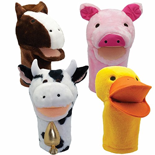 Get Ready 어린이 Farm Animals Plush Puppet Set