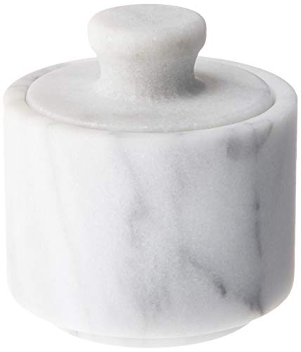 Fox Run Marble Salt Cellar, White 3 x 3