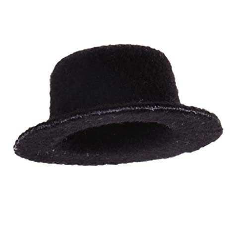 노 브랜드 무상표 상품 물건112스케일 돌하우스 인형용 미니어쳐 bowler 햇 하트 모자 장식 선물전12색 - 블랙