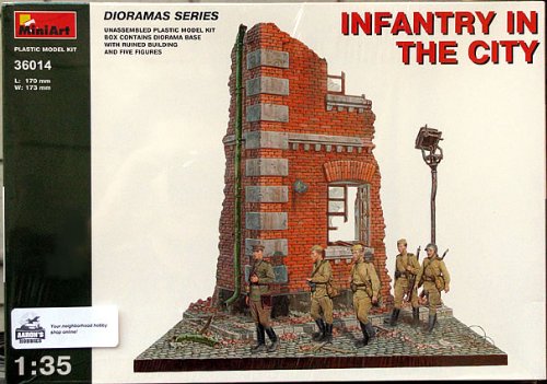미니 아트 1/35 디오라마 베이스14 도시의 건물과 소비에트 보병 플라모델