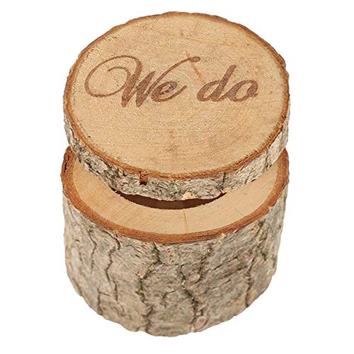 Wooden Printed We do Shabby Chic Wedding Ring Holder Bearer Box Rustic Ring Box