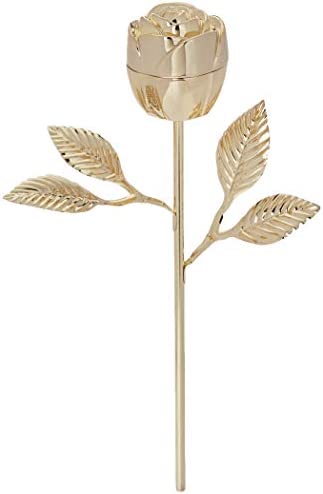 Elegance Rose Ring Holder Long Stem Gold