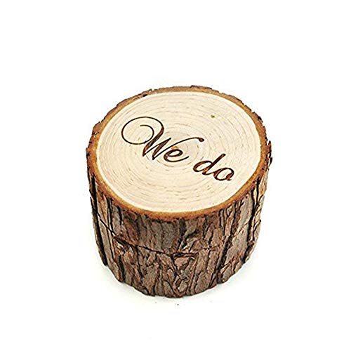 EDOBLUE Wedding Ring Box Bearer Rings Rustic