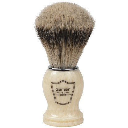 Parker Safety Razor 파커 화이트 핸들 쉐이빙 브러쉬 & 스탠드