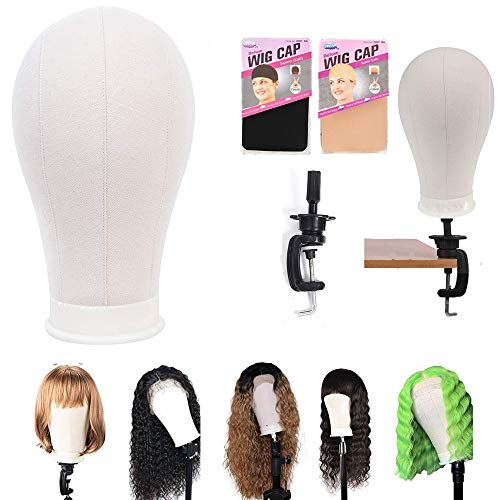 23 inch Mannequin Canvas Block Head Wig Display Making Wigs Styling 헤어 Practice Manikin 프로페셔널 Table Stand Set