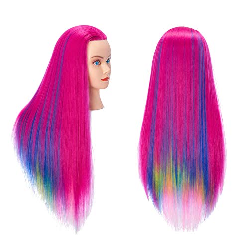 Hairlink 26-28 Mannequin Head Synthetic Fiber 헤어 Styling Training Dolls Cosmetology Manikin Maniquins Practice Stand 6611W0320