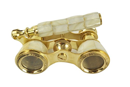Karmakara Antique Reproduction Brass Opera Glasses Binoculars Mother Pearl