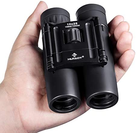 HUTACT Binoculars Compact 10x25 Small 경량 Concert Theater Opera 미니 Pocket 폴딩 wih Fully Coated Lens Travel Hiking Bird Watching 성인 Kids