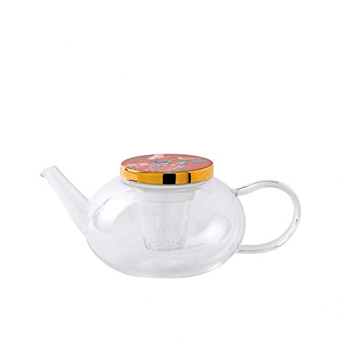 Wedgwood Paeonia 브러시 티 포트 글래스 세라믹 뚜껑이 딸려 있음