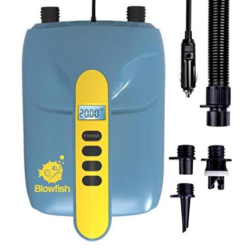 STARTSMART 12V SUP Electric Air Pump 20PSI High Pressure 듀얼 Stage Inflation Paddle Board Inflatable Stand Up Boards Boats Kayak 12 Volt DC Car Connector