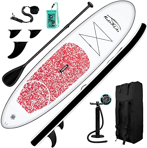 FEATH-R-LITE Inflatable 10x30&quotx6" Ultra-Light 16.7lbs SUP All Skill Levels Everything Included Stand Up Paddle Board Adj Pump ISUP Travel 백팩 Leash 방수 Bag