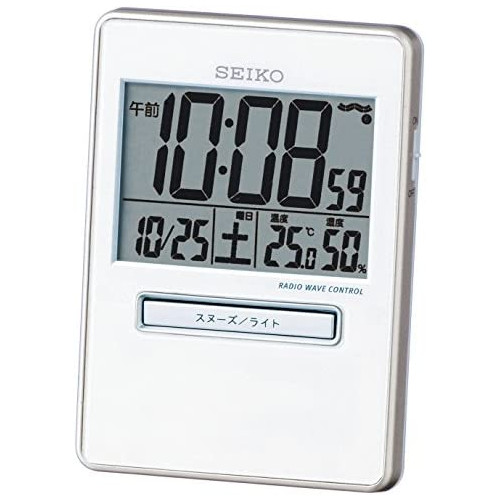 세이코 clock 자명종 토라《베라》 전파 디지탈 캘린더 온도 습도 표시흑 메탈릭 SQ699K SEIKO