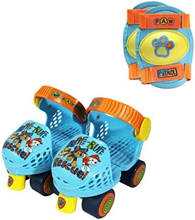 PlayWheels Teenage Mutant Ninja Turtles Roller Skates Knee Pads Green/Blue Junior Size 6-12