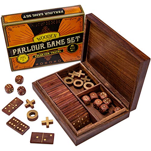 Vintage Wooden 3-in-1 Parlour Game Set