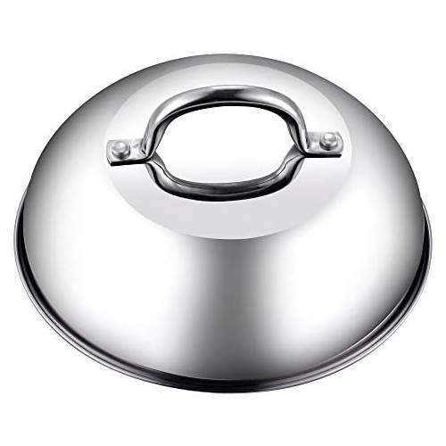 Cook N Home 9.5-Inch Stainless Steel Grill Cooking Steaming Dome Lid, 24cm
