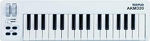 MIDIPLUS AKM320 USB MIDI Keyboard Controller, White, 32-key, With Cubase 10.5 LE