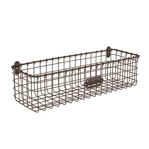 Spectrum Diversified Vintage Basket Rustic Farmhouse Kitchen Storage Cabinet & Pantry Organizer Wall-Mounted Organization One