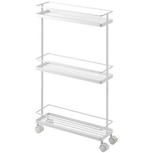YAMAZAKI home 7152 Tower Rolling Kitchen Storage Cart Black