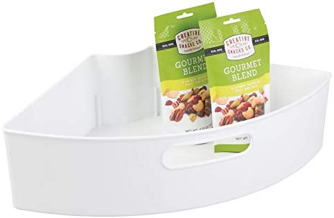 iDesign Kitchen Binz BPA-Free Plastic 1/8 Lazy Susan Organizer - 10.33" x 9.4" 4.05" White