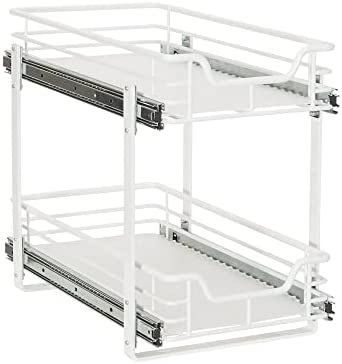 Household Essentials 24221-1 Glidez 2-Tier Sliding Cabinet Organizer 11.5" Wide Wood