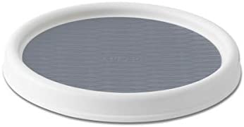 Copco 5220590 Non-Skid Pantry Cabinet Lazy Susan Turntable 9-Inch White/Gray 2-Pack