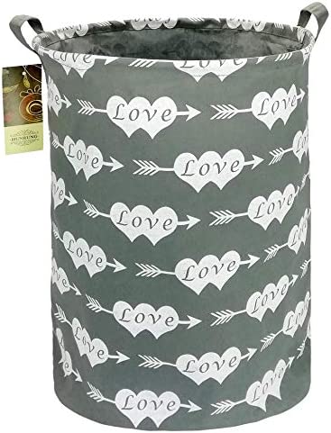 HUNRUNG Large Canvas Fabric 경량 Storage Basket 토이 Organizer Dirty Clothes Collapsible 방수 College Dorms 어린이 Bedroom,Bathroom,Laundry Hamper 블루 Triangle